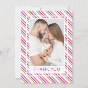 Invitation Père Noël Baby Pink Baby shower vert Merci