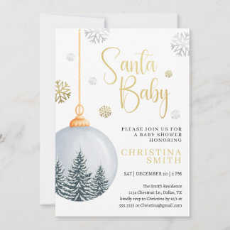 Invitation Père Noël Baby Snowflake Winter Wonderland Baby sh
