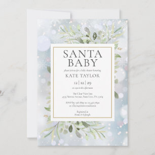 Invitation Père Noël Baby Winter Neige Baby shower Invi