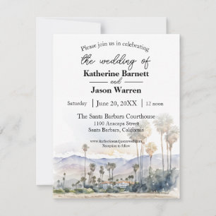 Invitation Père Noël Barbara Beach Watercolor Mariage