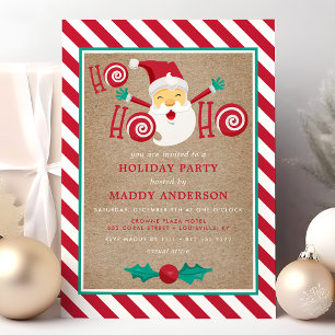 Invitation Père Noël Bonbon au Poivre de Menthe Fête de Noël