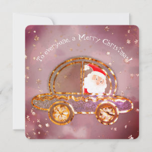 Invitation Père Noël dans sa voiture à Noël