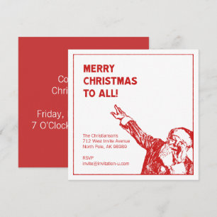 Invitation père Noël écrit : "Joyeux Noël à tous !" Parti