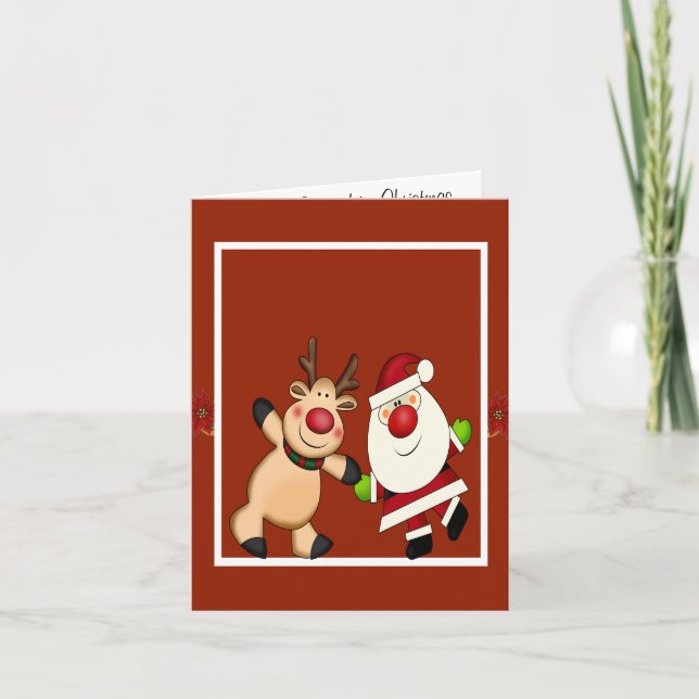 Invitation Père Noël et vacances de Noël de renne (Devant)
