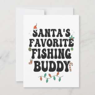 Invitation Père Noël Favori Pêche Buddy Funny Christmas Papa