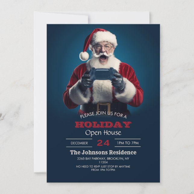 Invitation Père Noël Gamer (Devant)