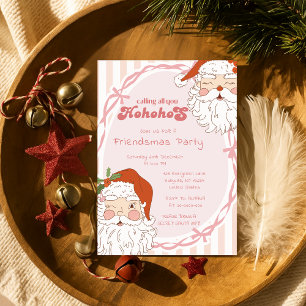 Invitation Père Noël Ho Ho Hos Amies amusantes Fête de Noël