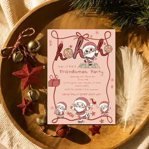 Invitation Père Noël Ho Ho Hos Amies amusantes Fête de Noël