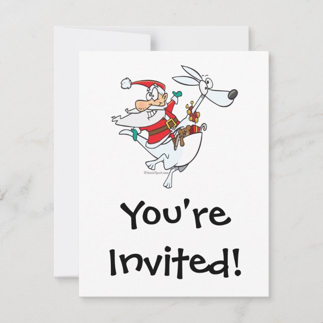 Invitation père Noël idiot sur un dessin humoristique kangour (Devant)