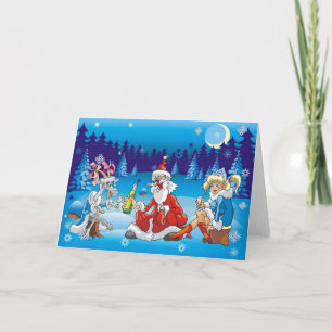 Invitation Père Noël ivre Noël moche