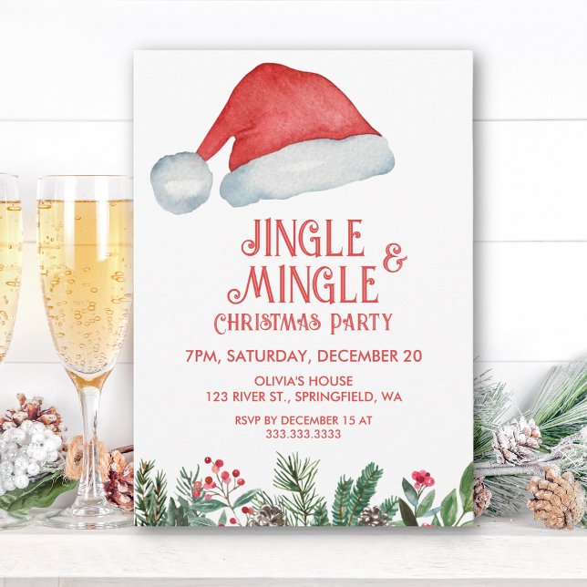 Invitation Père Noël Jingle & Mingle Fun Friends Christmas Pa (Créateur téléchargé)