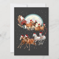 Père Noël montant des chevaux, traîneau équestre