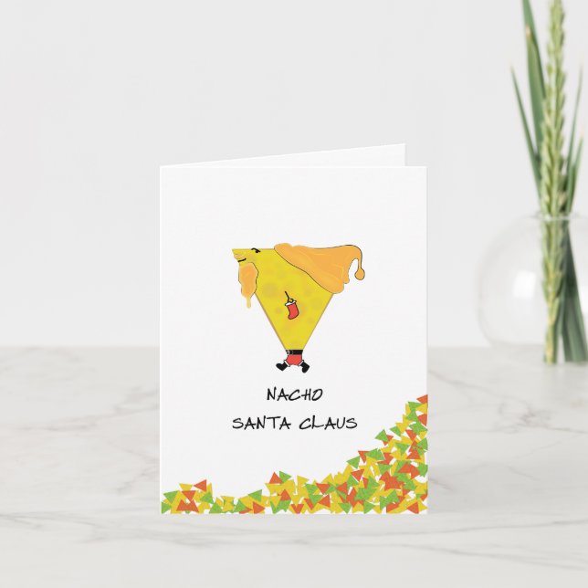Invitation Père Noël Nacho avec chips (Devant)