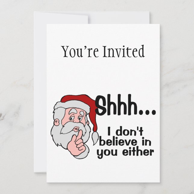 Invitation Père Noël ne croit pas en vous non plus (Devant)