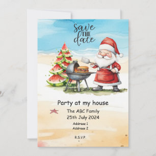 Invitation Père Noël Noël d'été en juillet