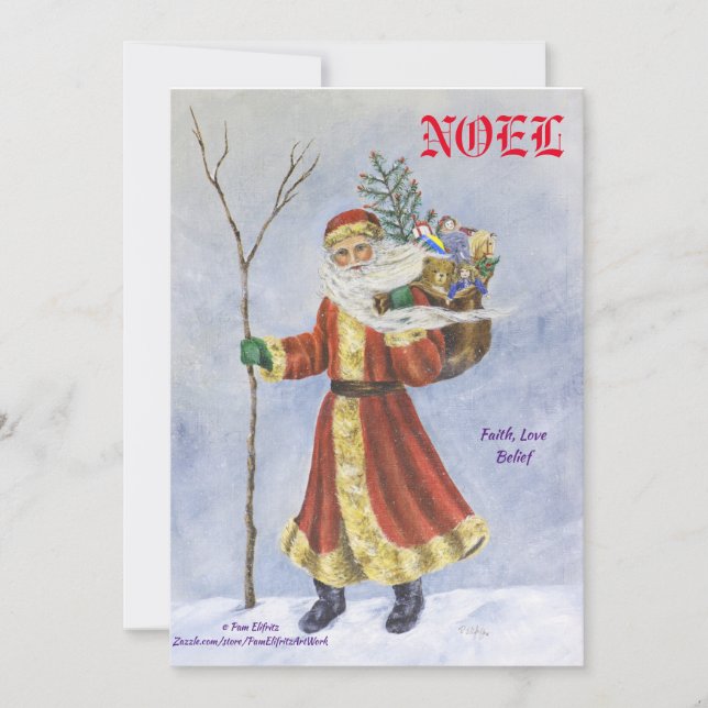 Invitation Père Noël, NOEL Naissance du Christ (Devant)