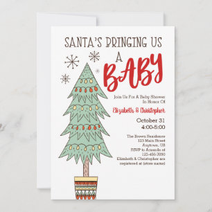 Invitation Père Noël Nous Apporte Un Baby shower De Noël Pour