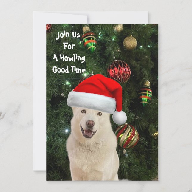 Invitation Père Noël Paws - Crystal the Husky Dog Christmas (Devant)