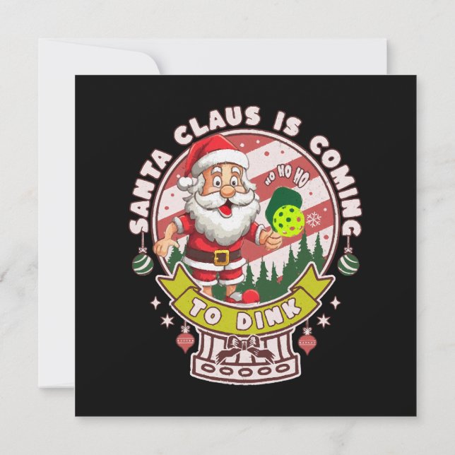 Invitation Père Noël Pickleball Noël, Funny Père Noël (Dos)