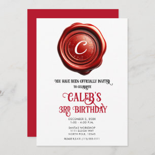 Invitation Père Noël Red Wax Seal North Pôle Noël