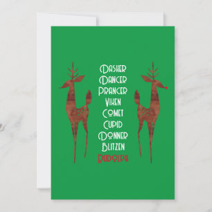Invitation - Père Noël Reindeer - Rudolph