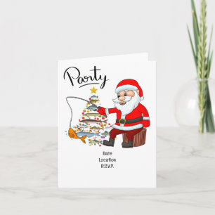 Invitation Père Noël rejoint les fans de pêche pour la fête d