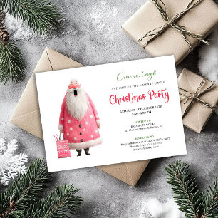 Invitation Père Noël Rose Ludique Imprimable pour Fête de Noë