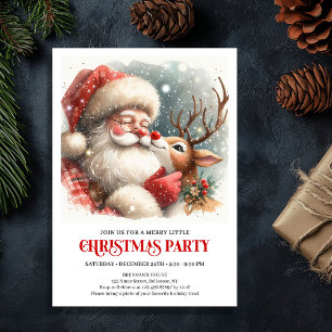 Invitation Père Noël Rudolph Fête de Noël Familiale 