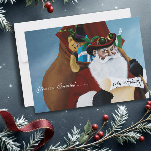 Invitation Père Noël Steampunk Fantaisie de Noël Victorien Ar