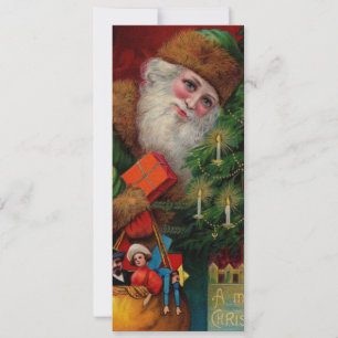 Invitation Père Noël sur l'invitation verte