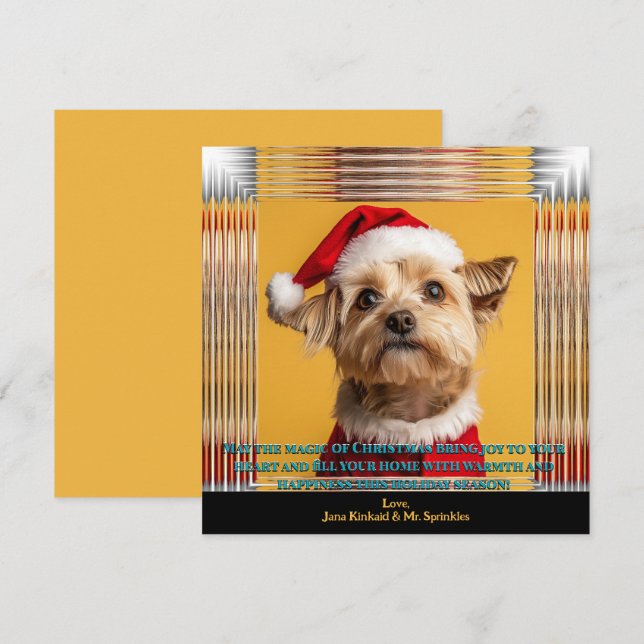 Invitation Père Noël sur son chemin Yorkie Photo de Noël (Devant / Derrière)