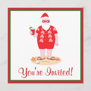 Invitation Père Noël tropical