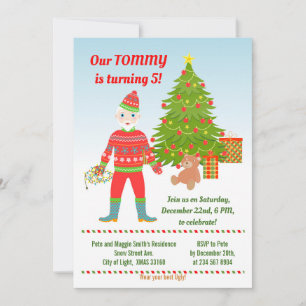 Invitation Père Noël Ugly Sweater Anniversaire Fête Invitatio