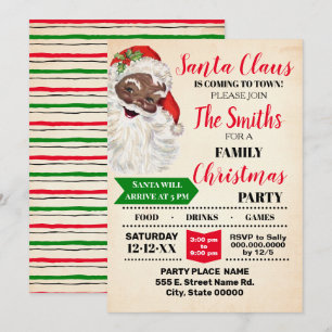 Invitation Père Noël Venant à la fête de la famille de Noël