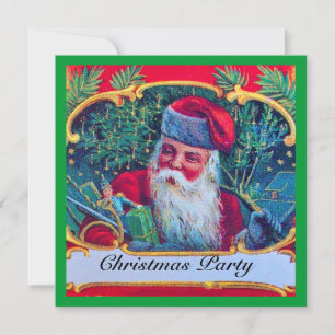INVITATION PÈRE NOËL VINTAGE CHRISTMAS PARTI