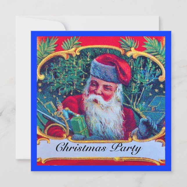 INVITATION PÈRE NOËL VINTAGE CHRISTMAS PARTI (Devant)