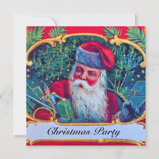 INVITATION PÈRE NOËL VINTAGE CHRISTMAS PARTI (Devant)