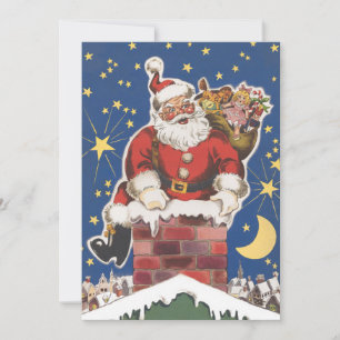 Invitation Père Noël vintage, La Nuit avant Noël