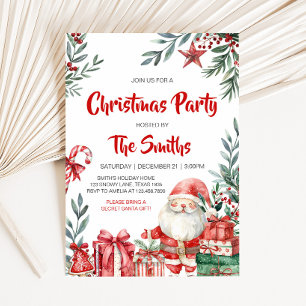 Invitation Père Noël Winter Christmas Party