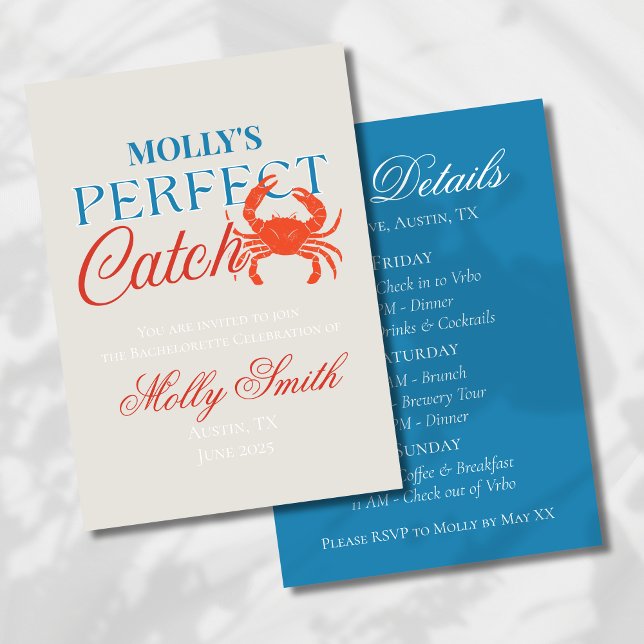 Invitation Perfect Catch - Design nuptial côtier (Celebrate seaside love with this charming “Perfect Catch” design!)