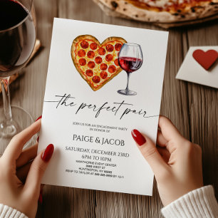 Invitation Perfect Pair Pizza Vin Mariage