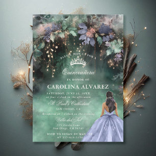 Invitation Périverseau forestier enchanté Quinceanera bleu ch