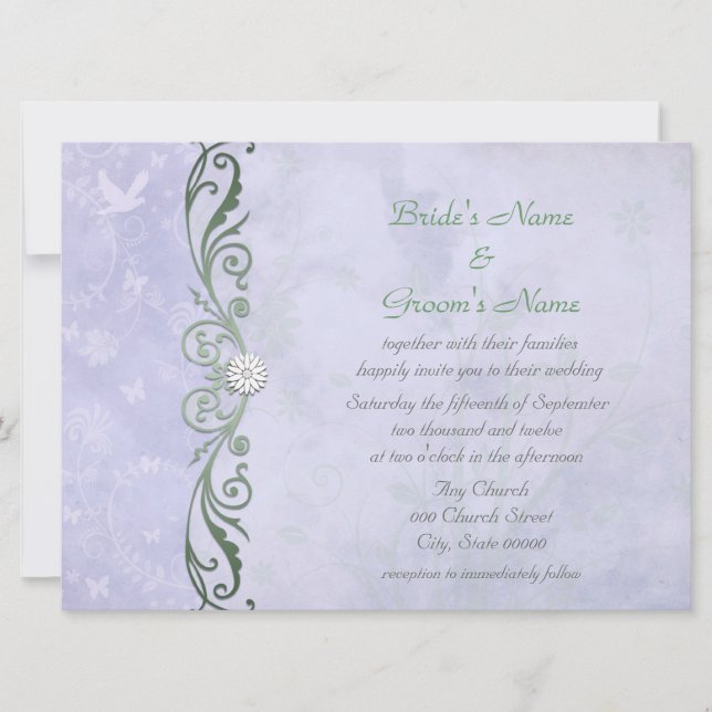 Invitation Périwinkle Blue Floral Spring Wedding (Devant)