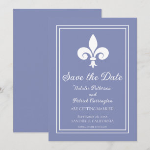 Invitation Periwinkle Fleur de Lis Enregistrer la date Invita