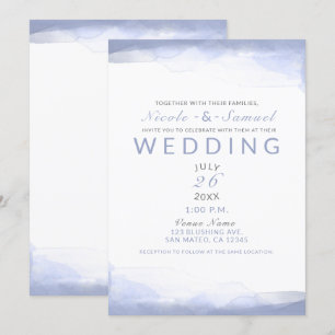 Invitation Périwinkle Purple Aquarelle Moderne Chic Mariage