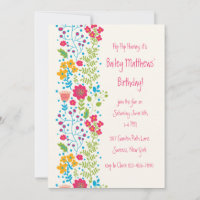 Invitation Perky Floral Border