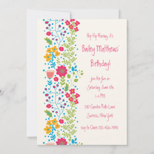 Invitation Perky Floral Border
