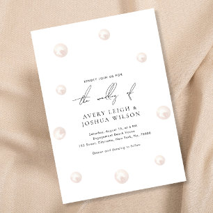 Invitation Perles d'aquarelle minimaliste et Mariage de scrip