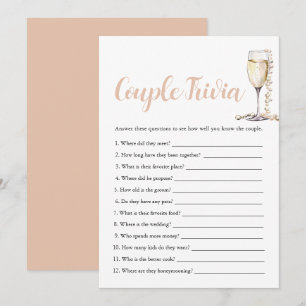 Invitation Perles d'Or & Prosecco Jeu de quiz pour couples Ma
