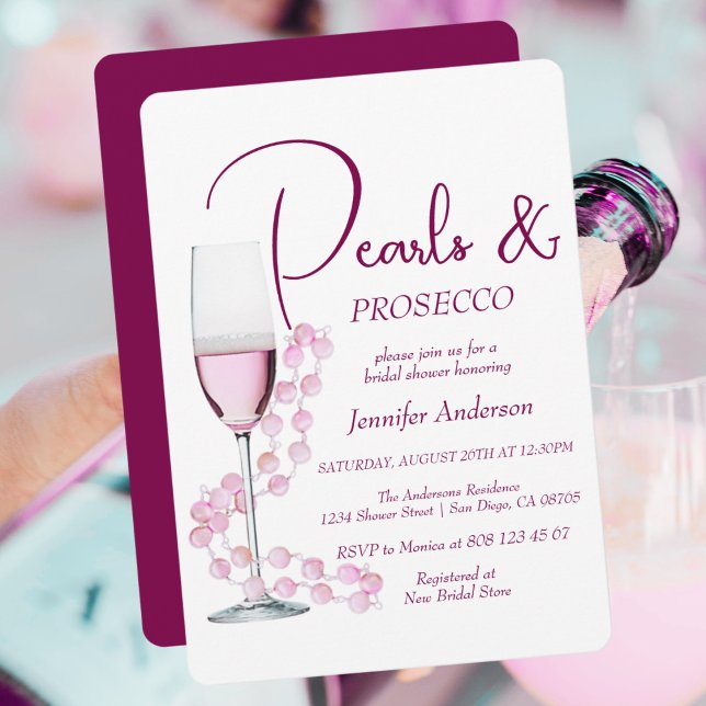 Invitation Perles élégantes modernes et Fête des mariées Pros (Créateur téléchargé)